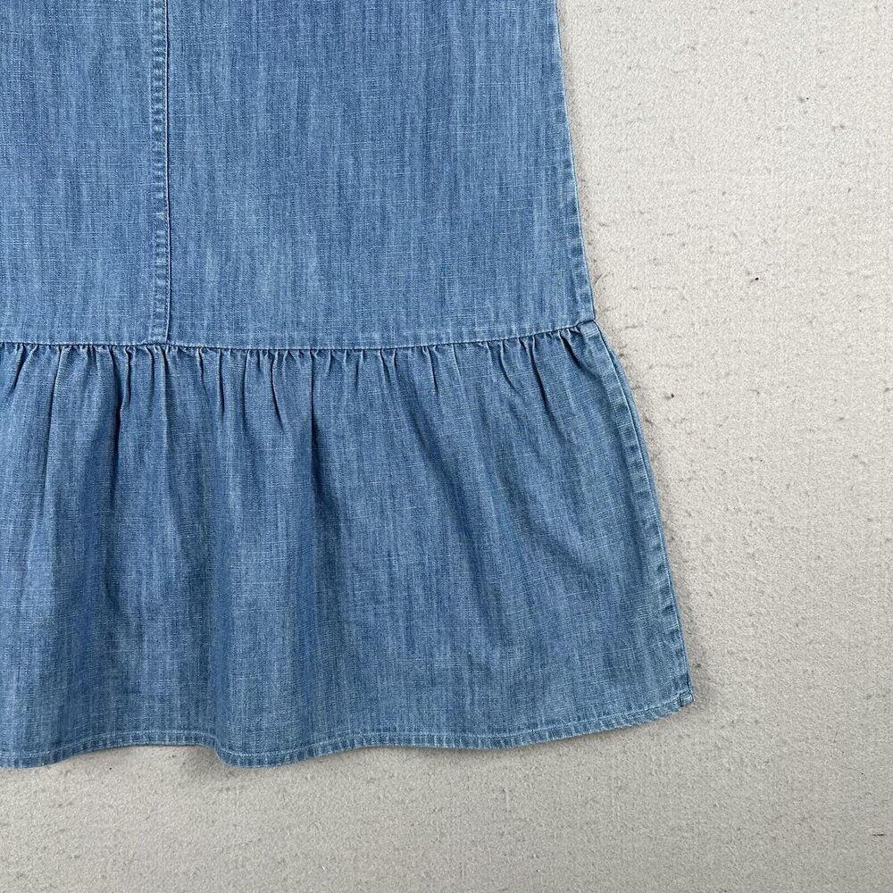 Fat Face Dress 4 Blue Denise Denim Peplum Chambray Short Sleeve Round Neck - Picture 11 of 12